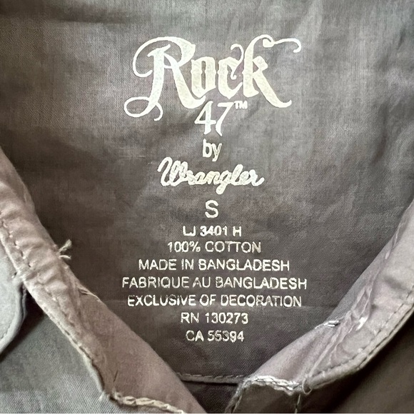 Rock 47 By Wrangler‎ Snap Western Shirt Embroidered Accents Women’s Size Small - Picture 6 of 10